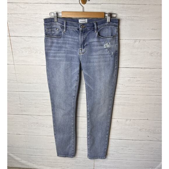 Frame Jeans Womens Size 29 Alemany Grind Light Washed Skinny Cotton Blend - Picture 4 of 16